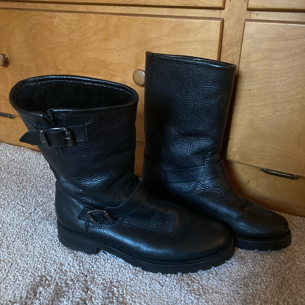 FRYE Shearling & Leather Engineer Boots